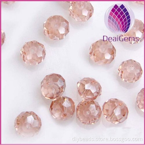 wholesale factory price pink 12mm roundelle AB crystal glass beads